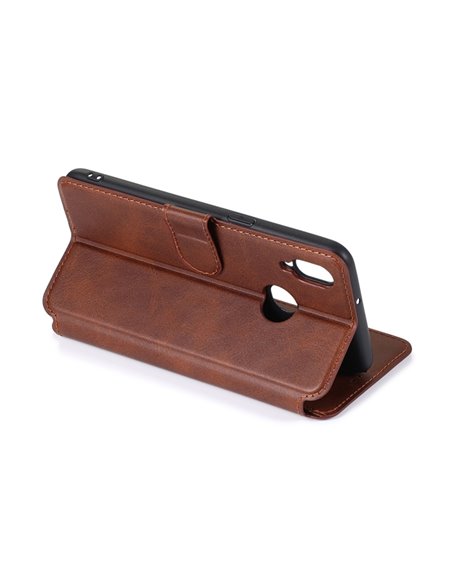 Helmet Case TPU Leather Nylon Samsung A10S, Brown/Red Helmet Case TPU Leather Nylon Samsung A10S, Brown/Red