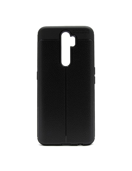 Helmet Case TPU Leather Texture OPPO A9 2020, Black