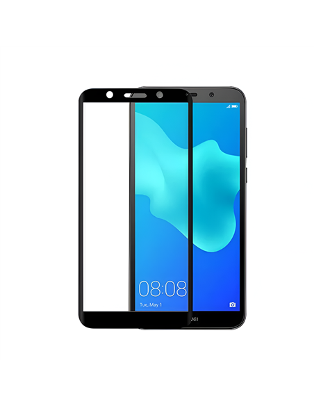 Helmet Full Coverage Glass 2.5D Huawei Y5 (2018), Black