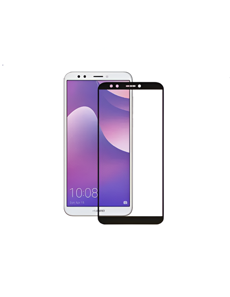 Helmet Full Coverage Glass 2.5D Huawei Y6 2018, Black Frame