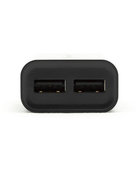 Helmet Wall Charger with Cable USB to Micro-USB 2xUSB 2.4A, Black 