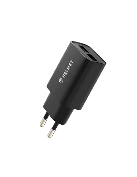 Helmet Wall Charger 2xUSB 2.4A, Black