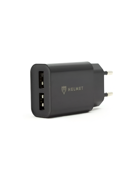 Helmet Wall Charger 2xUSB 2.4A, Black Helmet Wall Charger 2xUSB 2.4A, Black