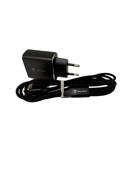 Helmet Wall Charger with Cable USB to Lightning 2xUSB 2.4A, Black Helmet Wall Charger with Cable USB to Lightning 2xUSB 2.4A, Black