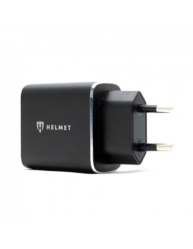 Helmet Wall Charger USB/Type-C QC3.0 18W (Сable 3 in1), Black