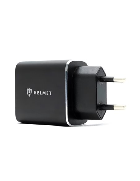 Helmet Wall Charger USB/Type-C QC3.0 18W (Сable 3 in1), Black