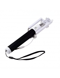 Helmet Wired Selfie Stick 1m, Black-White