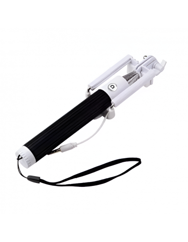 Helmet Wired Selfie Stick 1m, Black-White