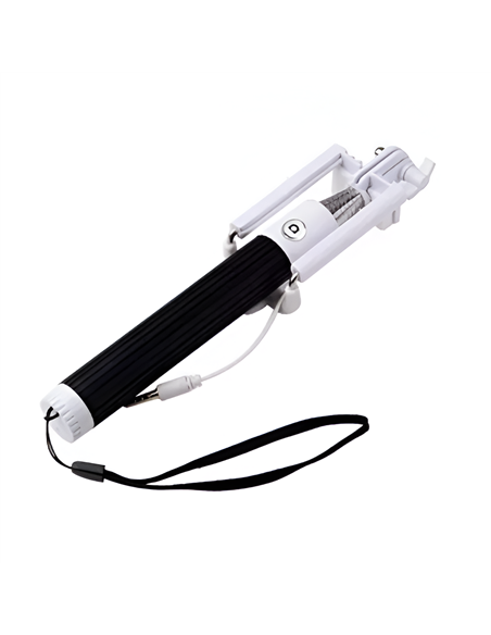 Helmet Wired Selfie Stick 1m, Black-White
