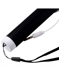 Helmet Wired Selfie Stick 1m, Black-White 2