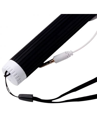 Helmet Wired Selfie Stick 1m, Black-White