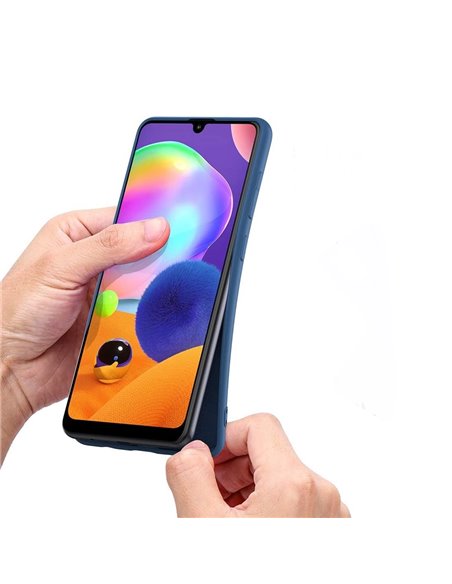 Helmet Case Liquid Silicone Samsung A31, Blue