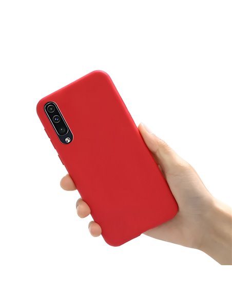 Helmet Case Liquid Silicone Samsung A30S, Red