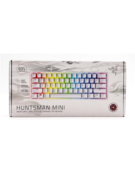 Razer Keyboard Optical Huntsman Mini 60% Clicky Purple Switch US Layout Mercury Edition