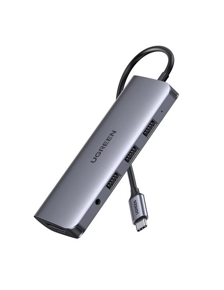 UGREEN HUB 11in1 Type-C 3.0 to 2*USB 3.1 + USB 3.0 + Type-C 3.1 + 2*HDMI + SD/TF + 3.5mm Audio PD 100W CM179, Space Gray