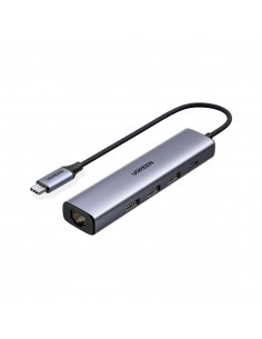 UGREEN HUB 4in1 Type-C 3.0 to 3*USB 3.0 + Gigabit RJ45 + Type-C PD 100W CM475, Space Grey 2