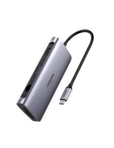UGREEN HUB 10in1 Type-C 3.0 to 3*USB 3.0 + HDMI + VGA + Gigabit RJ45 +SD/TF + 3.5mm Audio PD 100W CM681, Space Gray