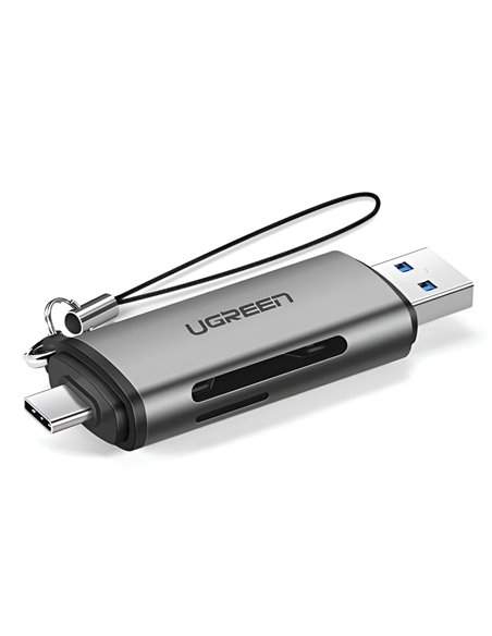 UGREEN Card Reader 2in1 Type-C 3.0 to USB-A 3.0 to TF/SD CM185, Black