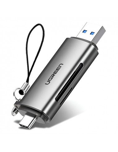 UGREEN Card Reader 2in1 Type-C 3.0 to USB-A 3.0 to TF/SD CM185, Black