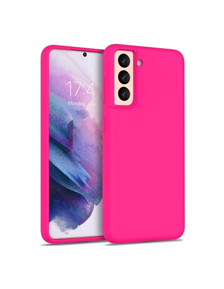 Helmet Case Liquid Silicone Samsung S21 Plus, Pink Red