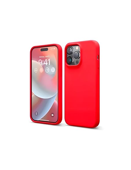 Helmet Case Silicone Soft Touch iPhone 14 Pro, Red