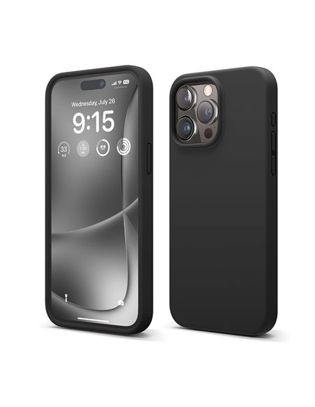 Helmet Case Liquid Silicone iPhone 15 Pro Max, Black