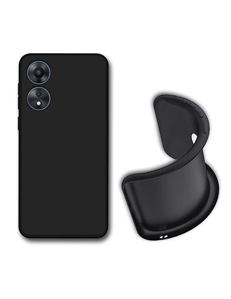 Helmet Case Liquid Silicone Oppo A58, Black