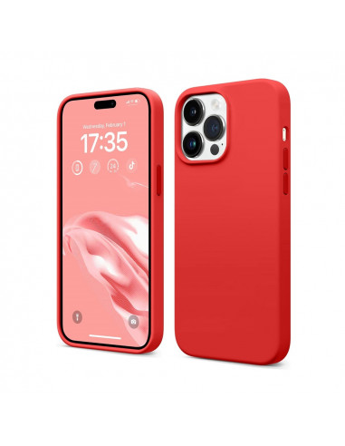 Helmet Case Silicone Soft Touch iPhone 14 Pro Max, Red