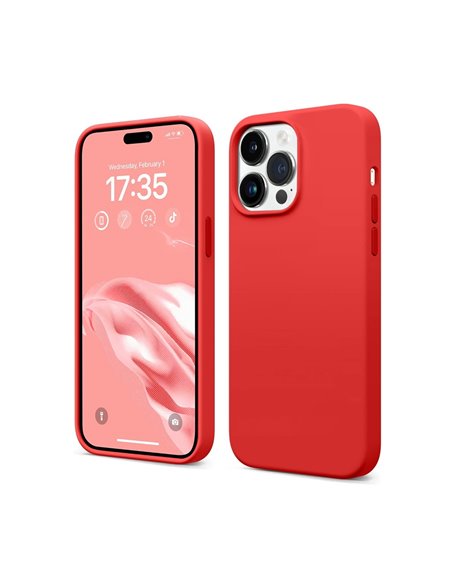 Helmet Case Silicone Soft Touch iPhone 14 Pro Max, Red