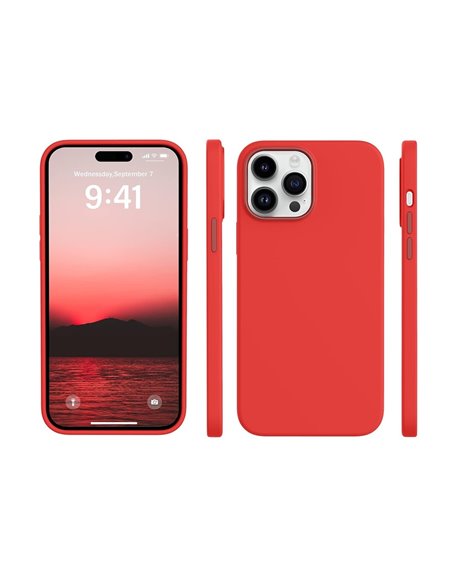 Helmet Case Silicone Soft Touch iPhone 14 Pro Max, Red
