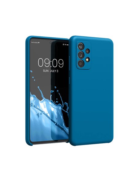 Helmet Case Liquid Silicone Samsung A72, Denim Blue