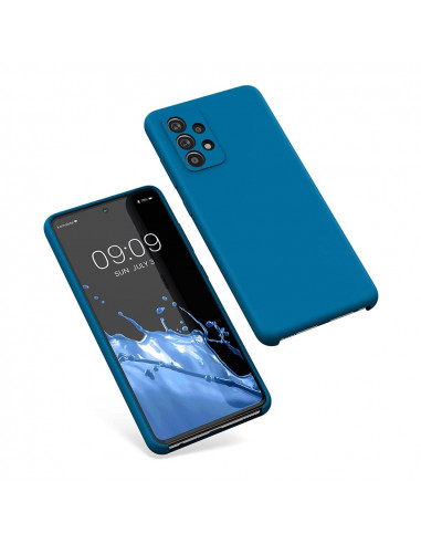 Helmet Case Liquid Silicone Samsung A72, Denim Blue