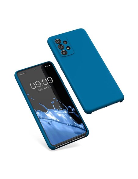 Helmet Case Liquid Silicone Samsung A72, Denim Blue