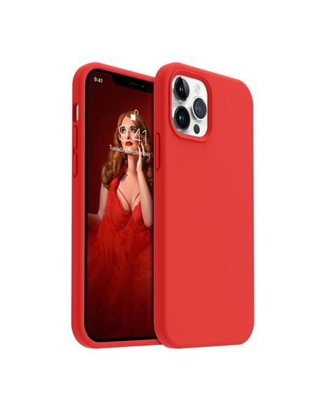 Helmet Case Liquid Silicone iPhone 12 Pro Max, Red