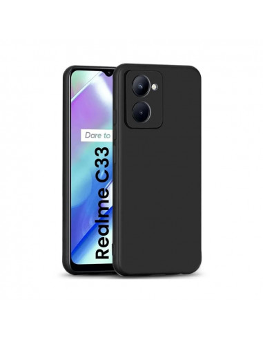 Helmet Case Liquid Silicon Realme C33, Black