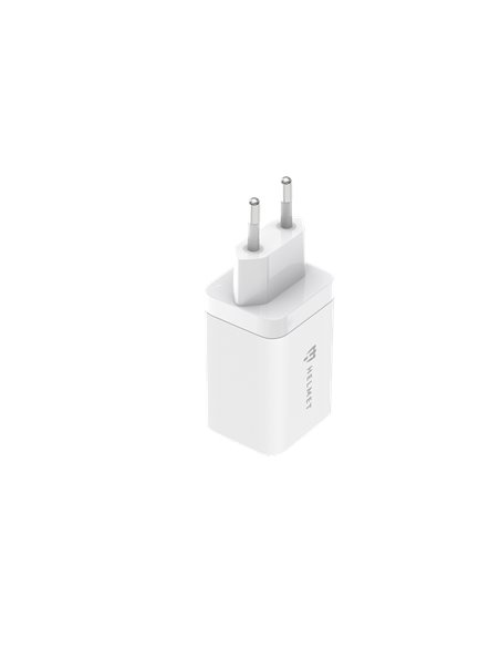 Helmet Wall Charger GaN 2*Type-C 45W 6A, White