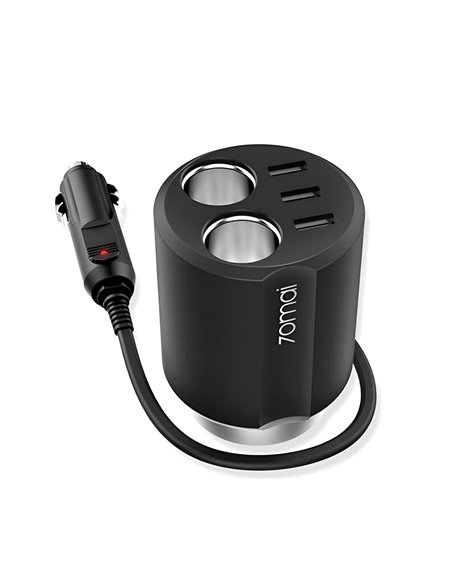 70Mai Car Charger 3xUSB 6A Cigarette Lighter Socket Pro, Black