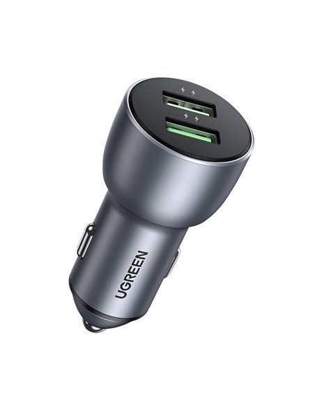 UGREEN Car Charger 2*USB-A Aluminum 3A 36W, Grey