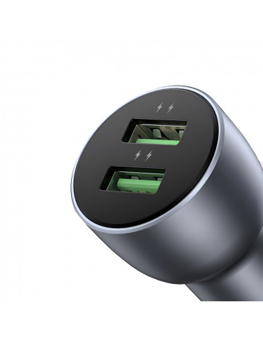 UGREEN Car Charger 2*USB-A Aluminum 3A 36W, Grey