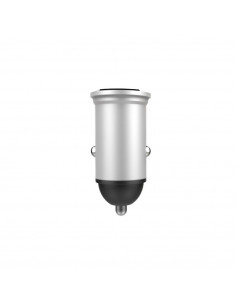 Helmet Car Charger with Lightning Cable 2xUSB 2.4A , Silver