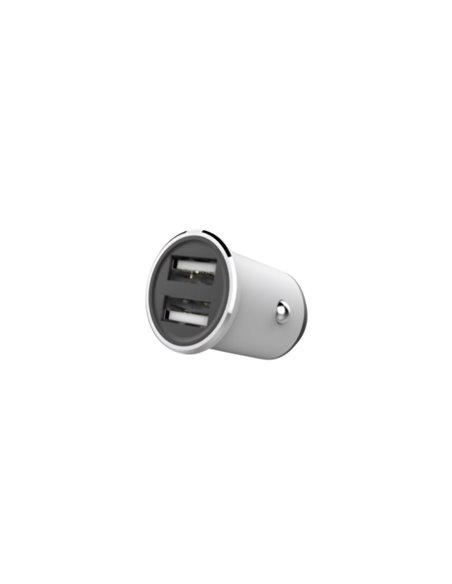Helmet Car Charger 2xUSB 2.4A, Silver