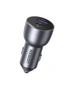 UGREEN Car Charger 1*USB-A+1*Type-C Aluminum 3A 60W, Grey