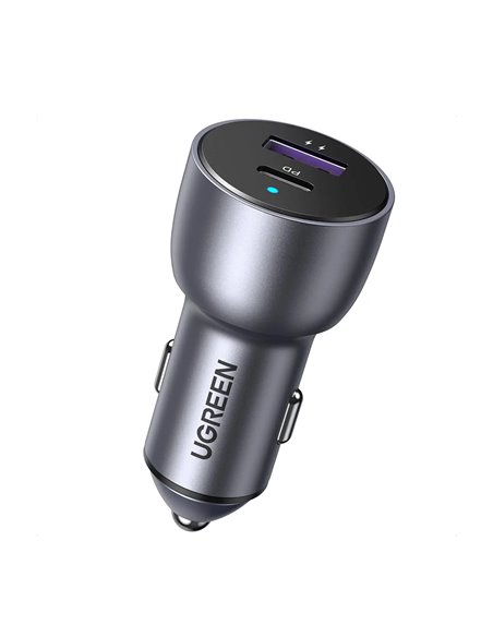 UGREEN Car Charger 1*USB-A+1*Type-C Aluminum 3A 60W, Grey