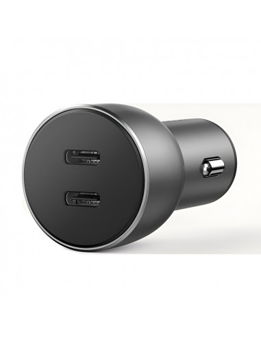 UGREEN Car Charger 1*Type-C+1*Type-C Aluminum 3A 53W, Grey