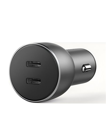 UGREEN Car Charger 1*Type-C+1*Type-C Aluminum 3A 53W, Grey