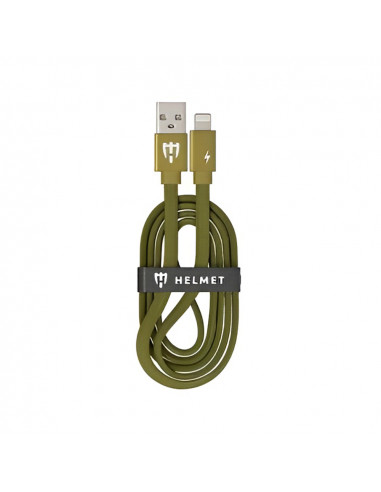 Helmet Cable USB to Lightning Kevlar Flat 2.1A 1m, Camo