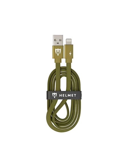 Helmet Cable USB to Lightning Kevlar Flat 2.1A 1m, Camo