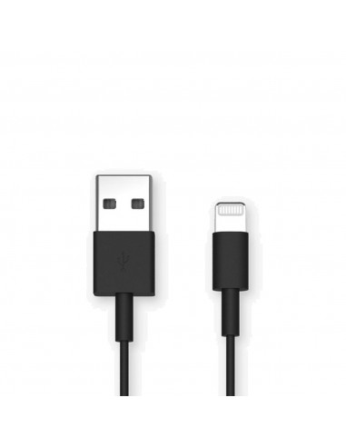 Helmet Cable USB to Lightning Basic 2.1A 1m, Black