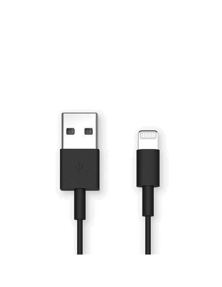 Helmet Cable USB to Lightning Basic 2.1A 1m, Black