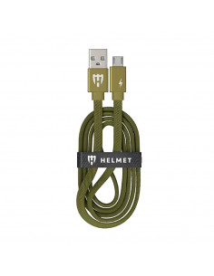 Helmet Cable USB to Micro USB Kevlar Flat 2.1A 1m, Camo